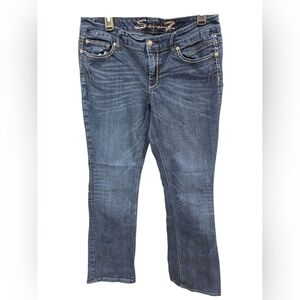 Seven7 Embellished Bootcut Jeans Size 10 Dark Wash Y2K